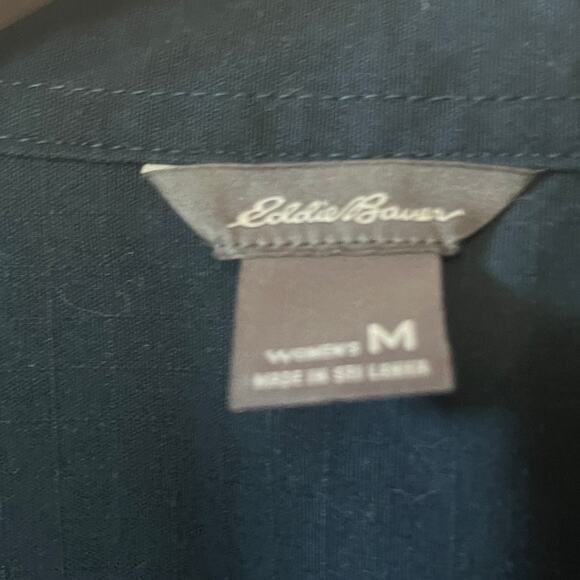 Eddie Bauer Shirt Womens Shacket Cotton Navy Blue Utility Khaki Casual Safari M - Picture 6 of 7